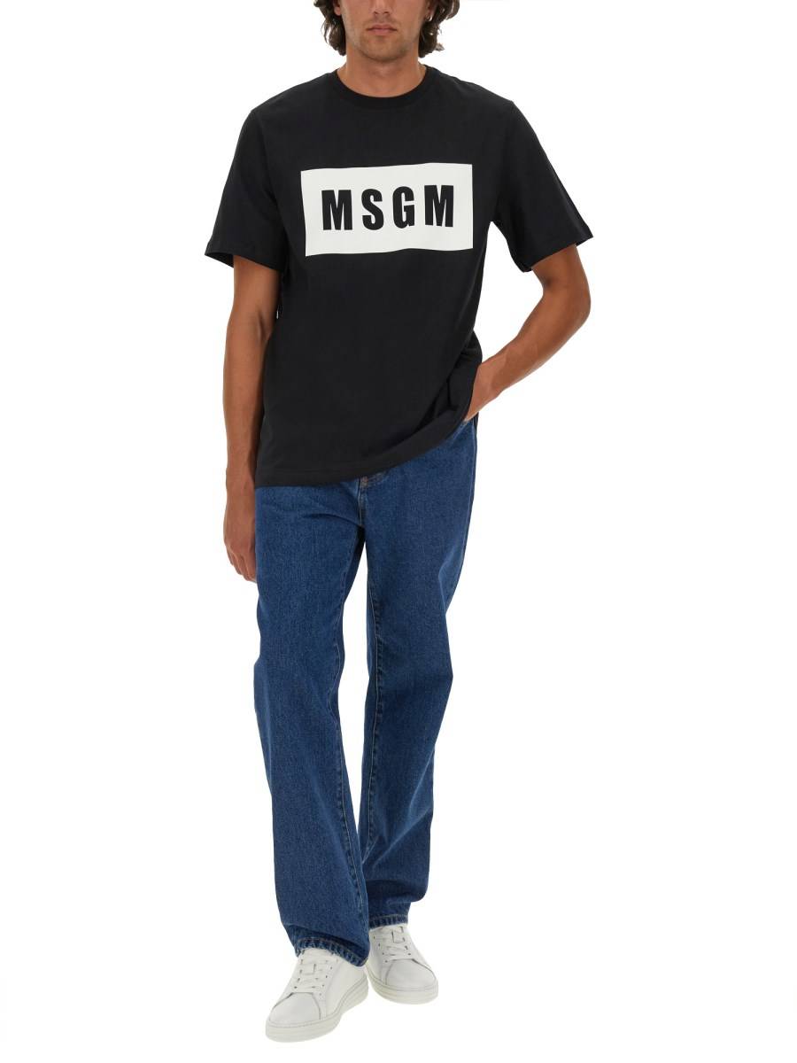 MSGM T-SHIRT IN COTONE CON BOX LOGO