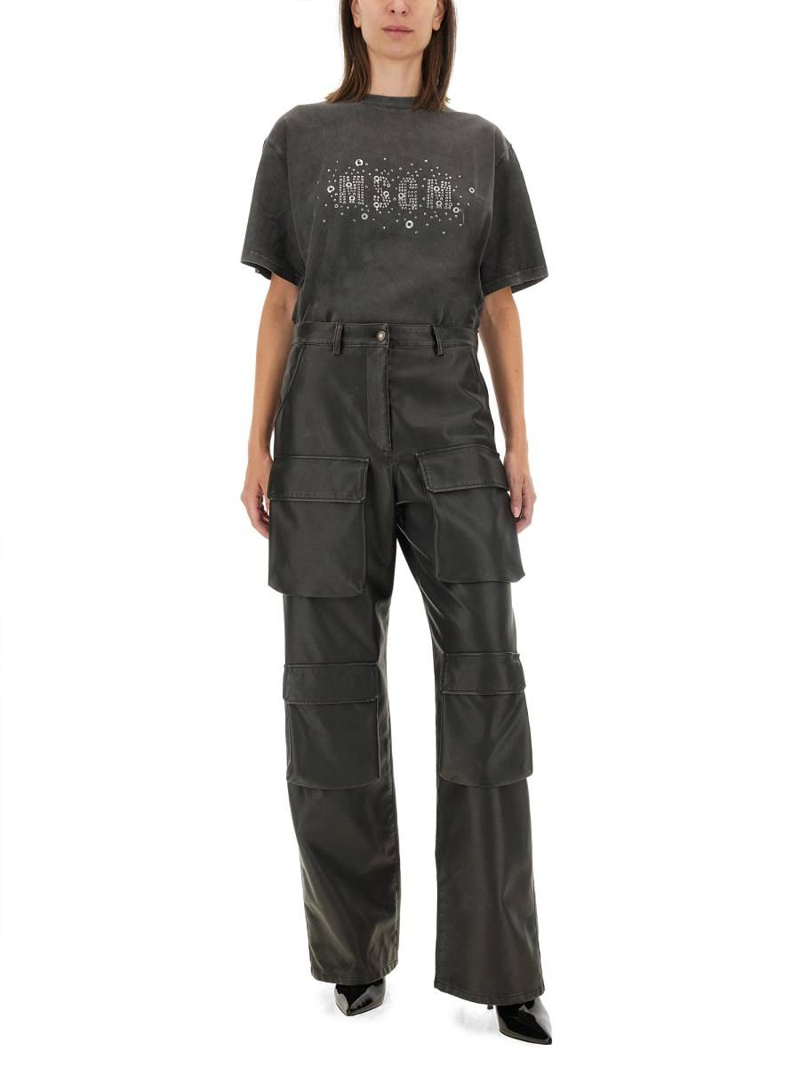 MSGM T-SHIRT IN JERSEY DI COTONE CON LOGO