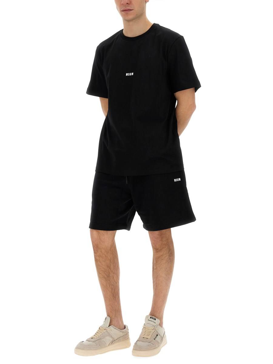 MSGM T-SHIRT IN JERSEY DI COTONE CON STAMPA LOGO