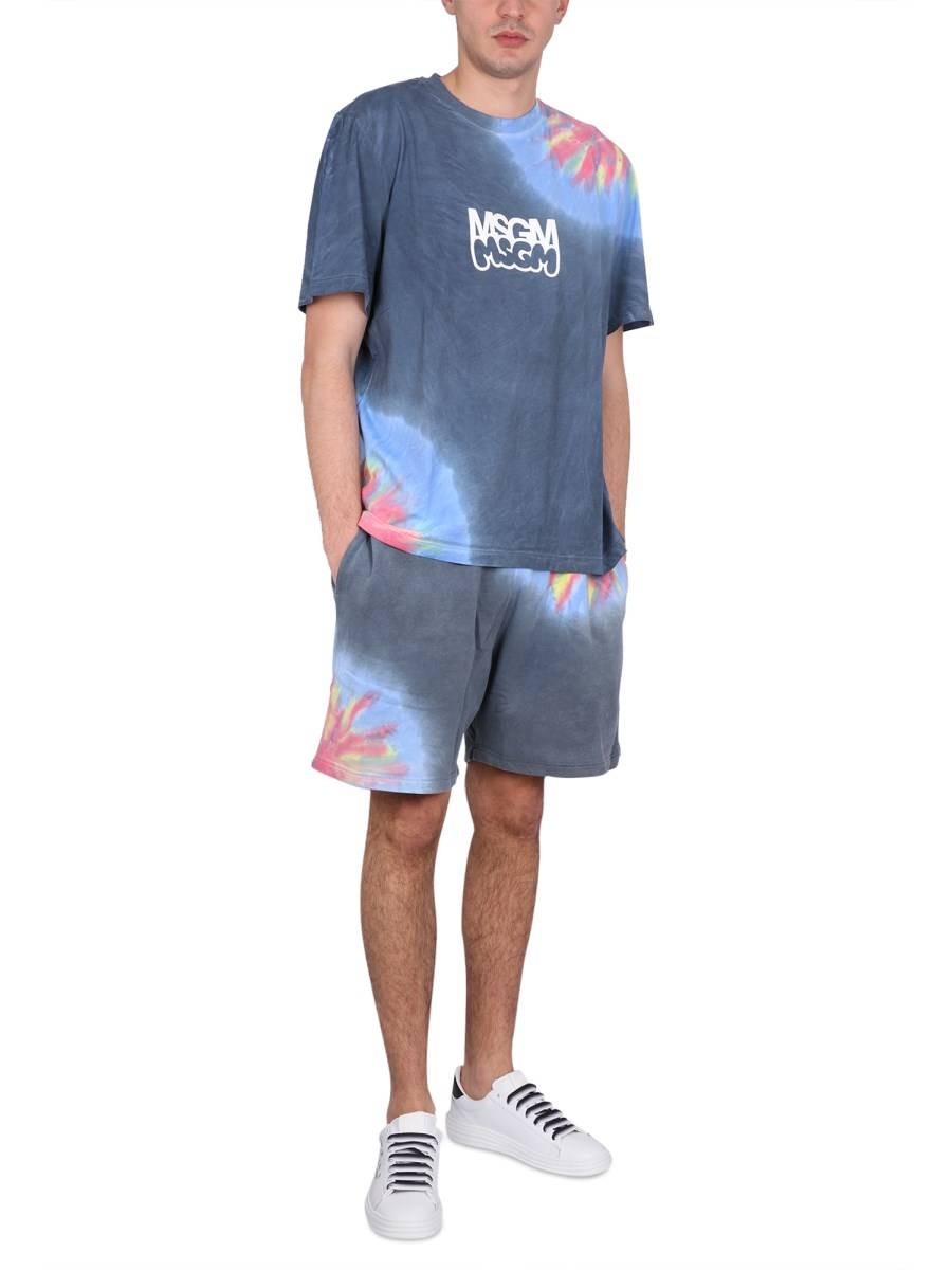 MSGM T-SHIRT MSGM X BURRO STUDIO IN COTONE TIE DYE