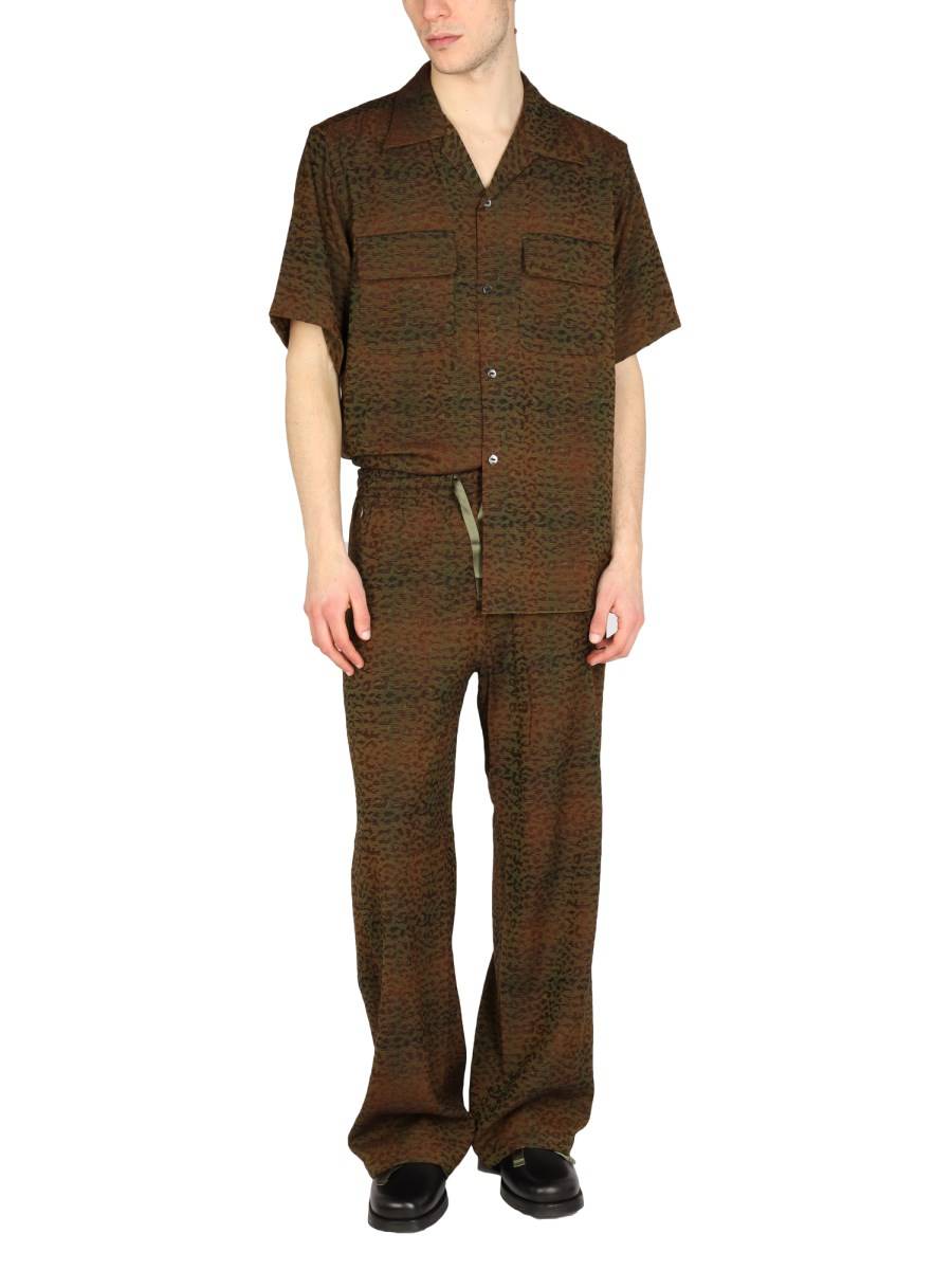 NEEDLES PANTALONE IN RAYON CON STAMPA ANIMALIER