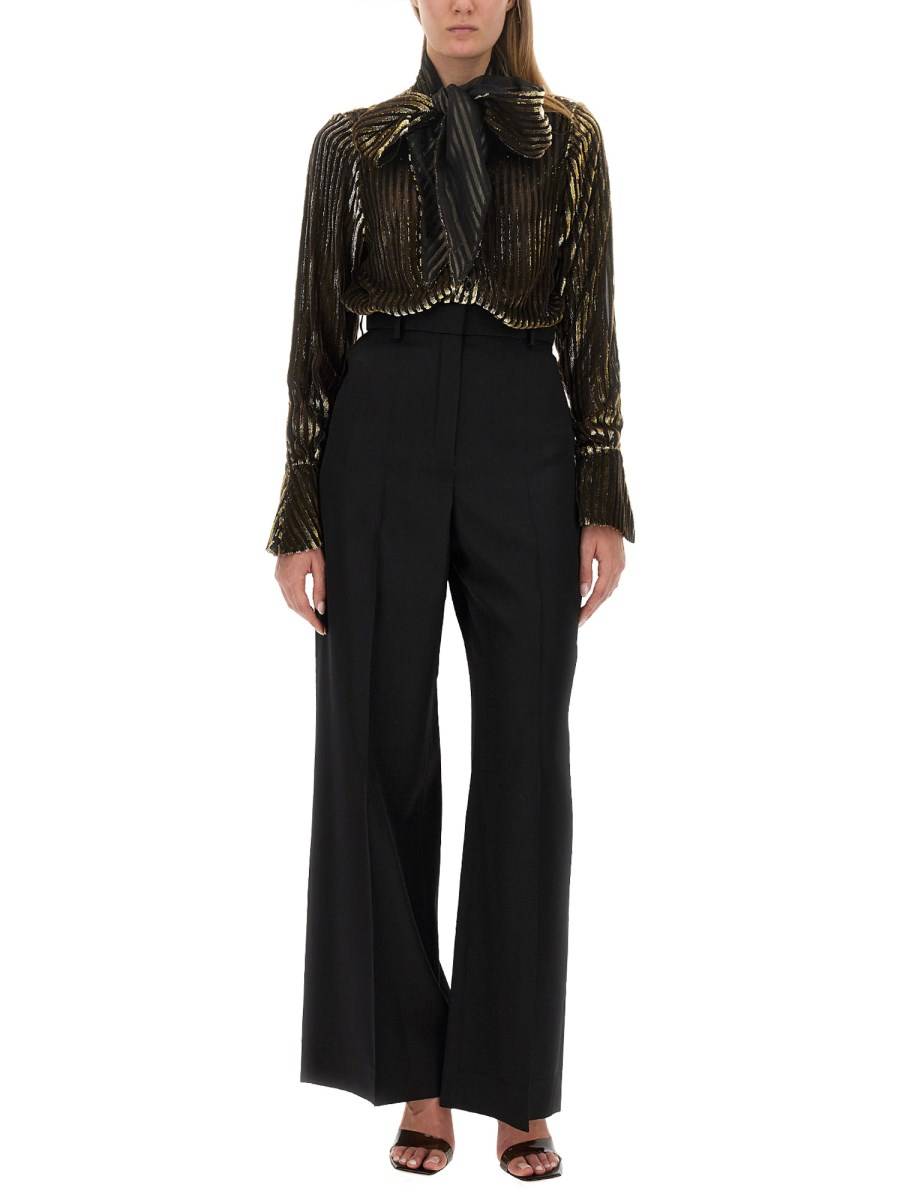 NINA RICCI BLUSA IN VELLUTO A RIGHE
