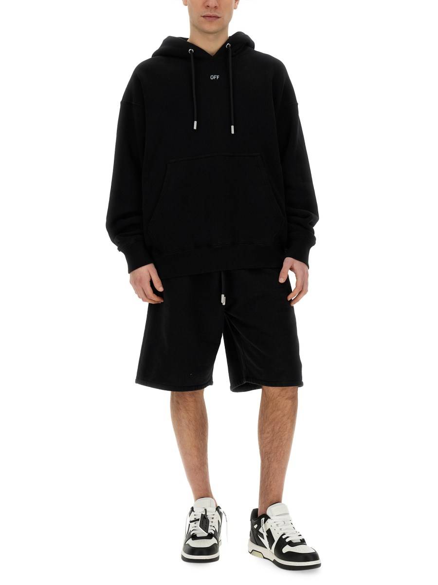 OFF-WHITE BERMUDA IN COTONE CON LOGO