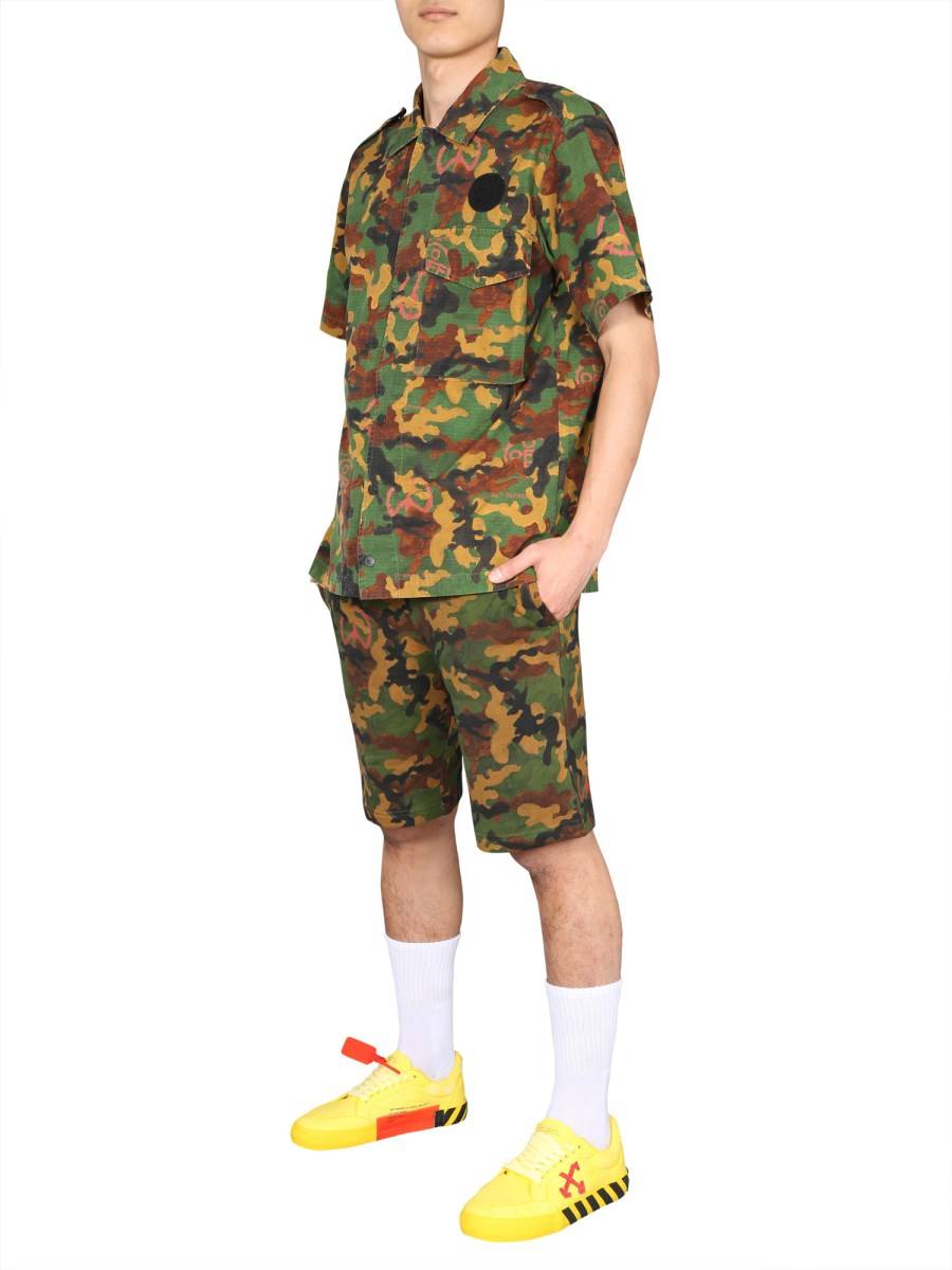 OFF-WHITE CAMICIA IN COTONE CON STAMPA CAMOUFLAGE