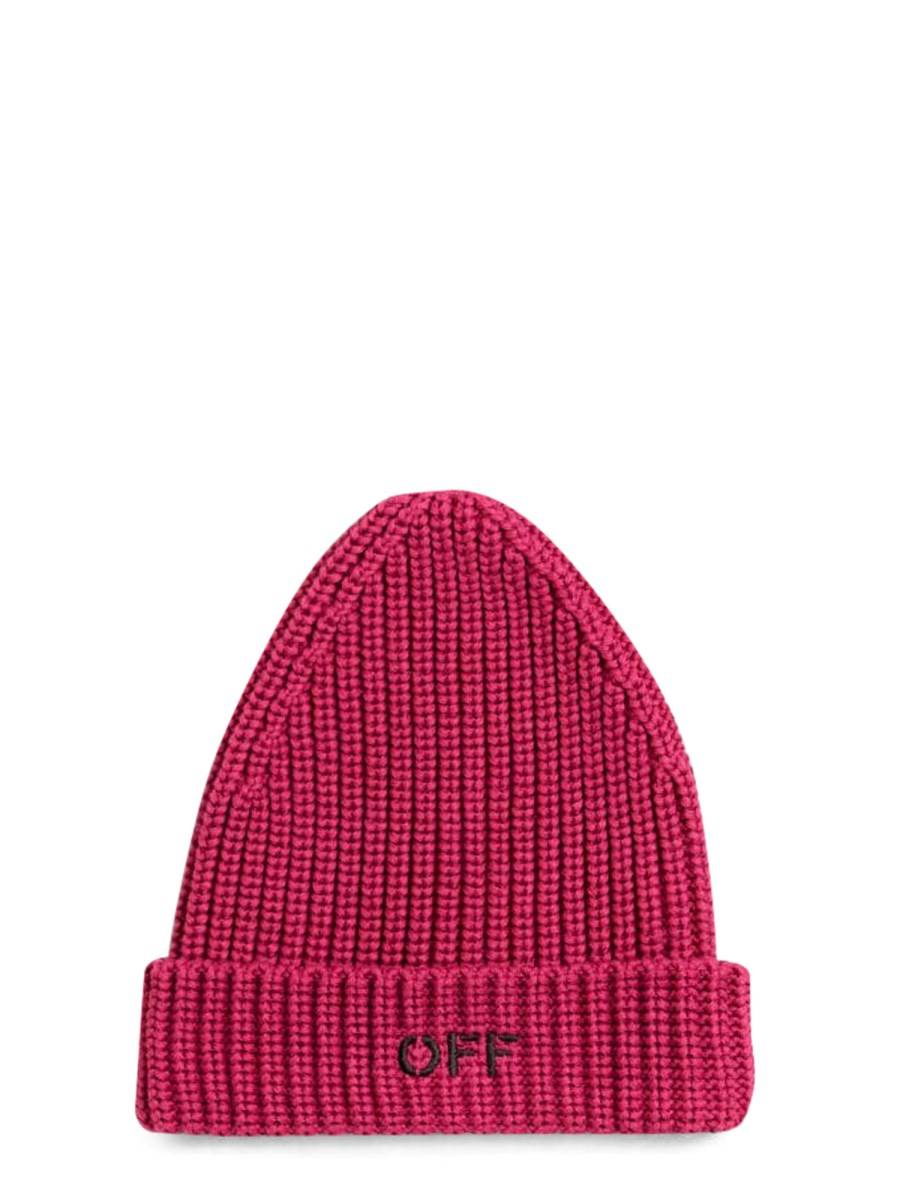 OFF-WHITE CAPPELLO BEANIE IN COTONE CON LOGO