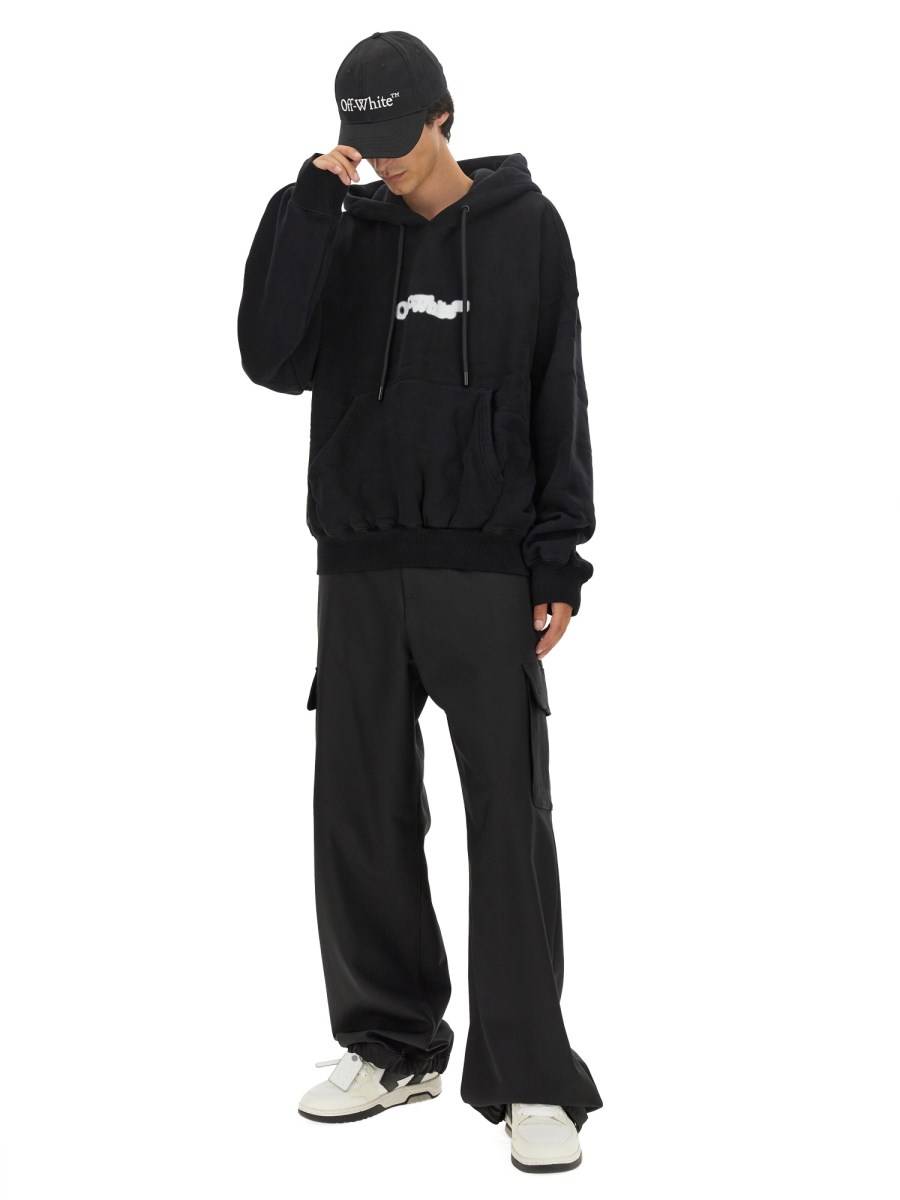 OFF-WHITE FELPA IN COTONE CON LOGO