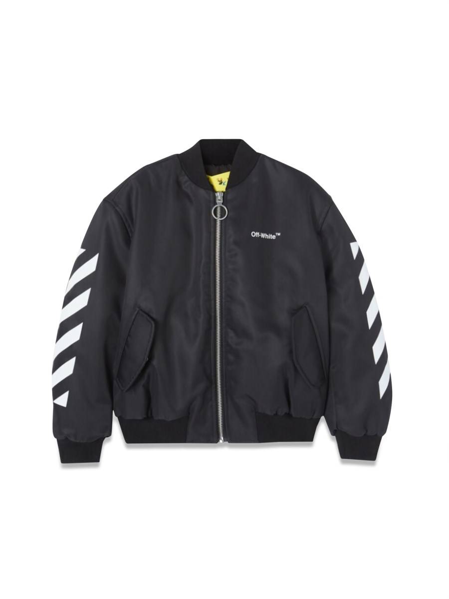 OFF-WHITE HELVETICA DIAG NYLON BOMBER