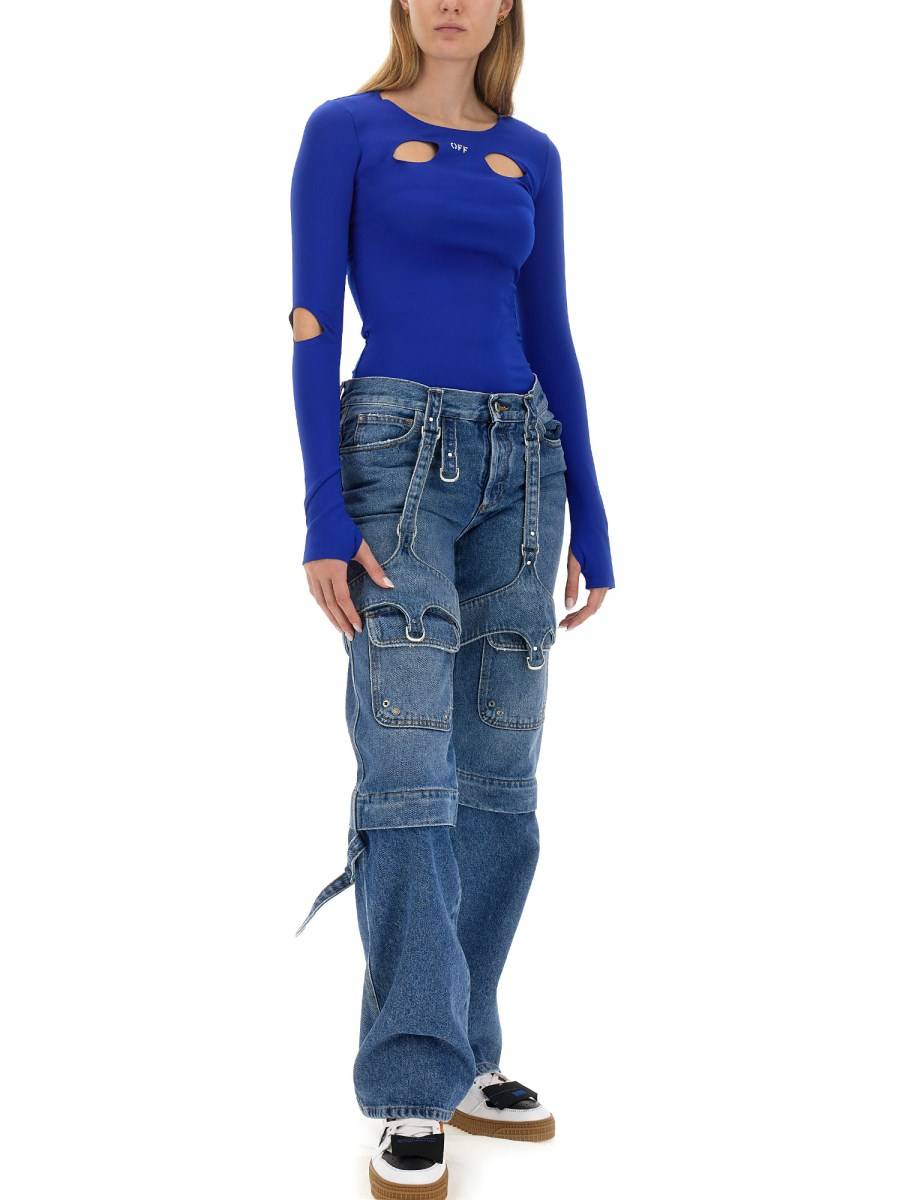 OFF-WHITE JEANS CARGO IN DENIM DI COTONE