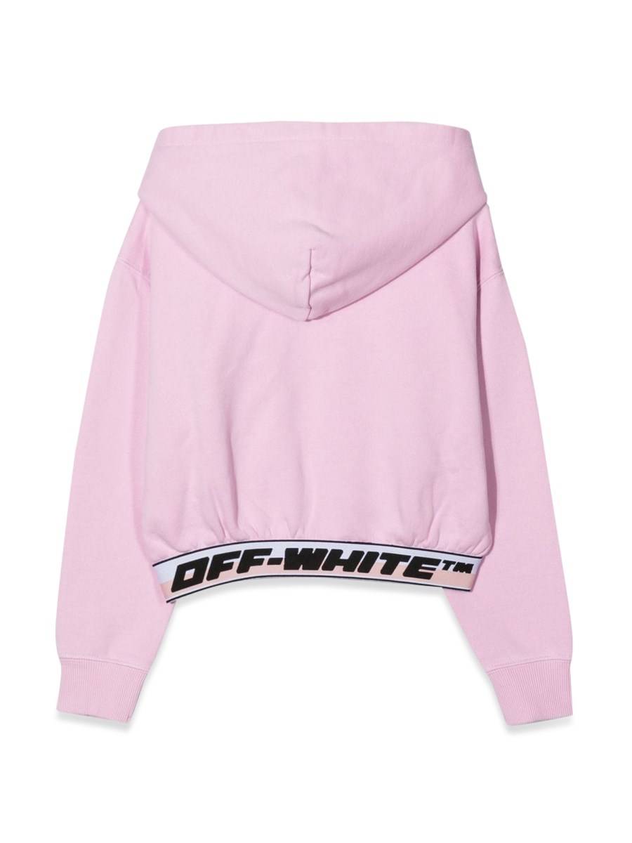 OFF-WHITE LOGO BAND HOODIE CROP