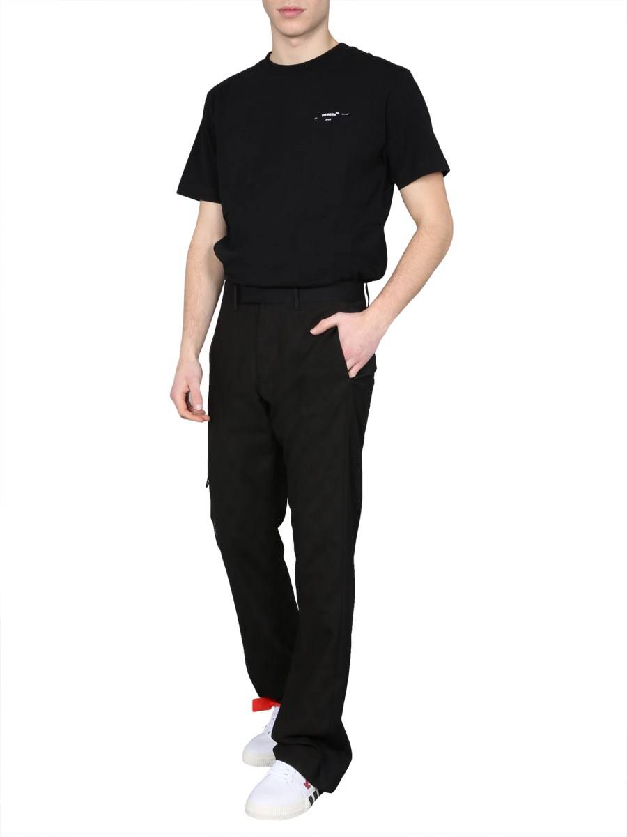 OFF-WHITE PANTALONE LOW FIT IN LANA