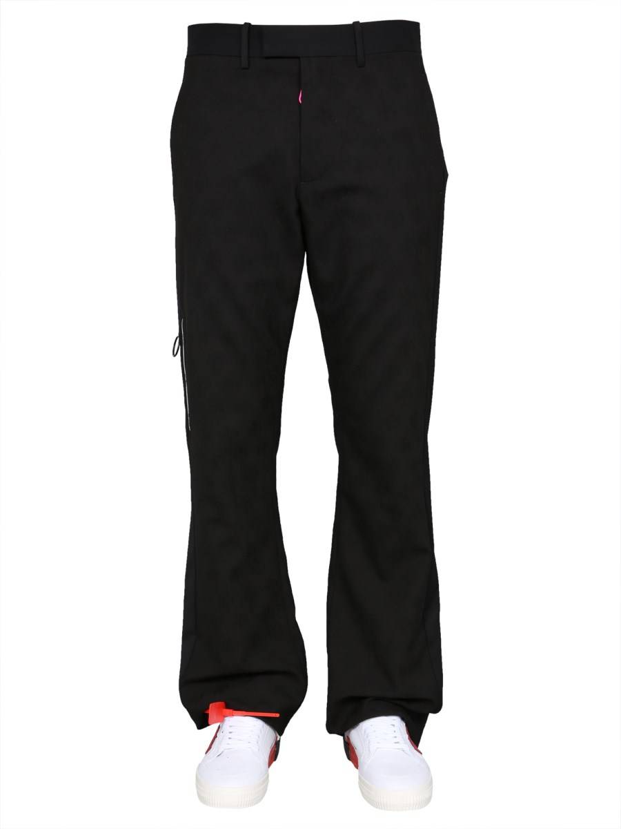 OFF-WHITE PANTALONE LOW FIT IN LANA