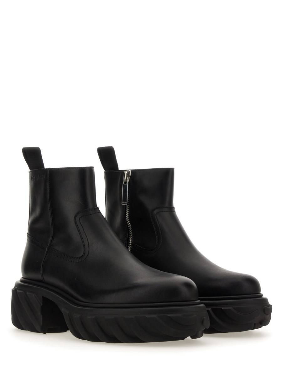 OFF-WHITE STIVALE IN PELLE