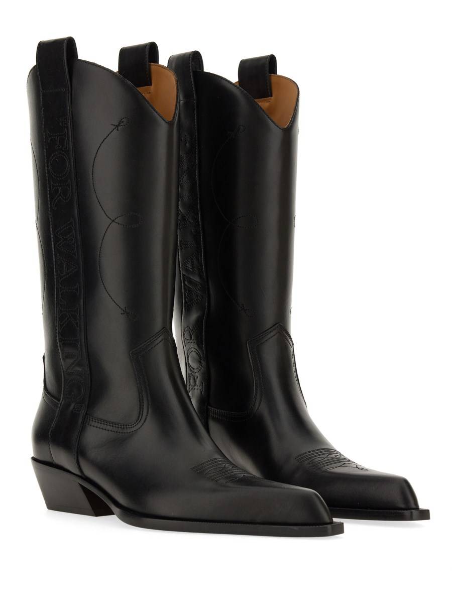 OFF-WHITE STIVALE TEXANO FOR WALKING IN PELLE