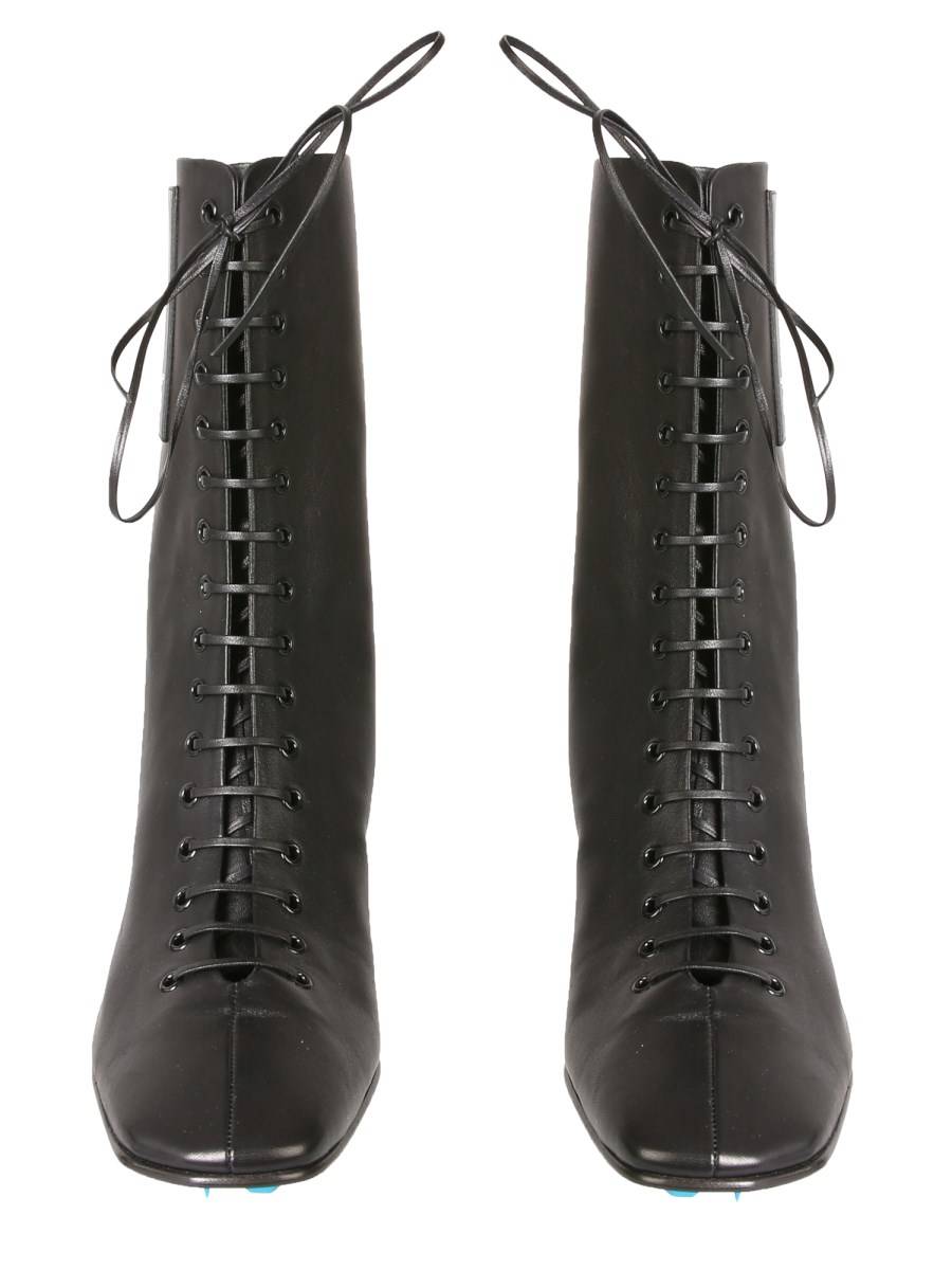 OFF-WHITE STIVALETTO IN PELLE CON LACCI E LOGO