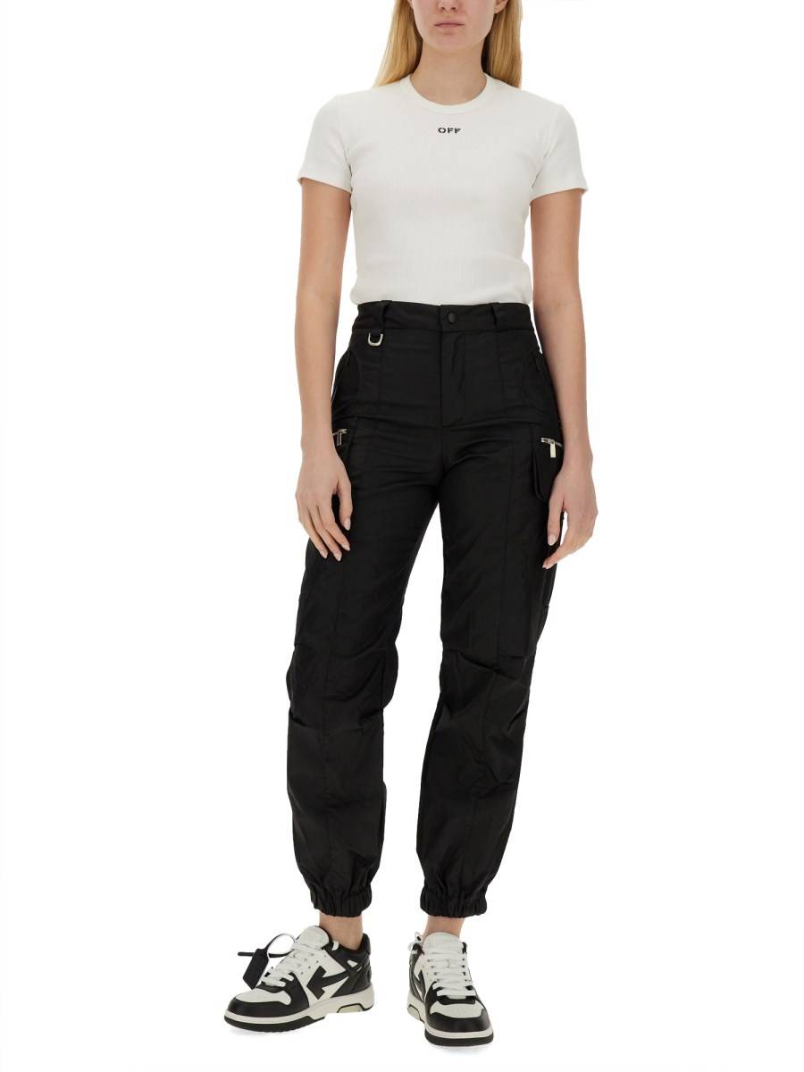 OFF-WHITE T-SHIRT BASIC A COSTE CON LOGO OFF