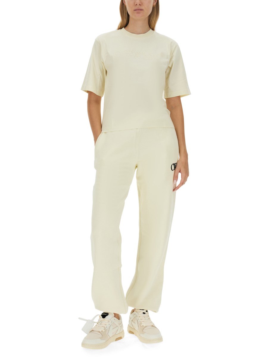 OFF-WHITE T-SHIRT IN JERSEY DI COTONE CON LOGO