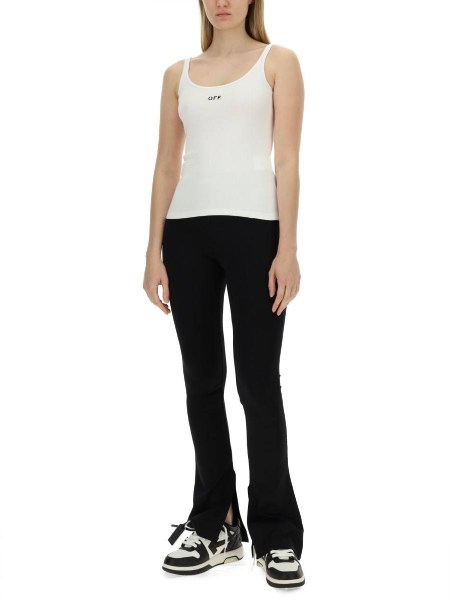 OFF-WHITE TANK TOP IN JERSEY DI COTONE CON LOGO