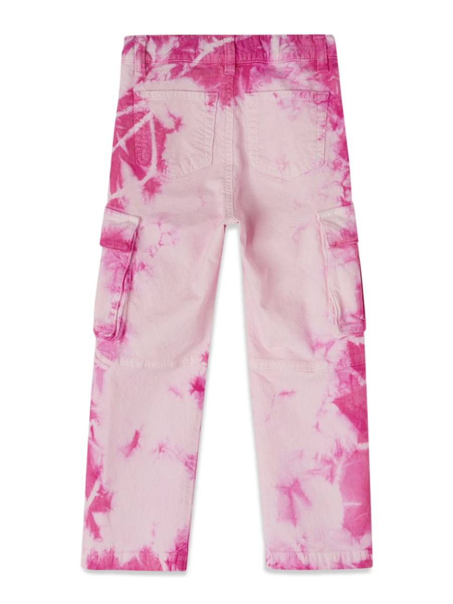 OFF-WHITE VELVET TIE DYE CARGO PANTS
