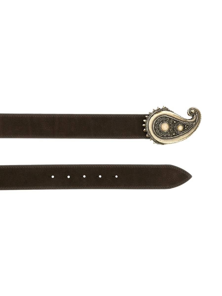 ORCIANI CINTURA NABUCCO IN NUBUCK FIBBIA CABOCHON