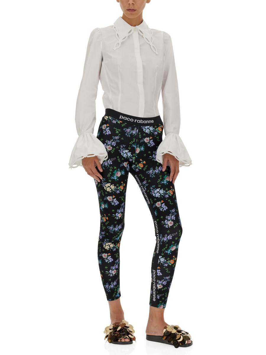 PACO RABANNE LEGGINGS IN JERSEY CON BANDA LOGATA