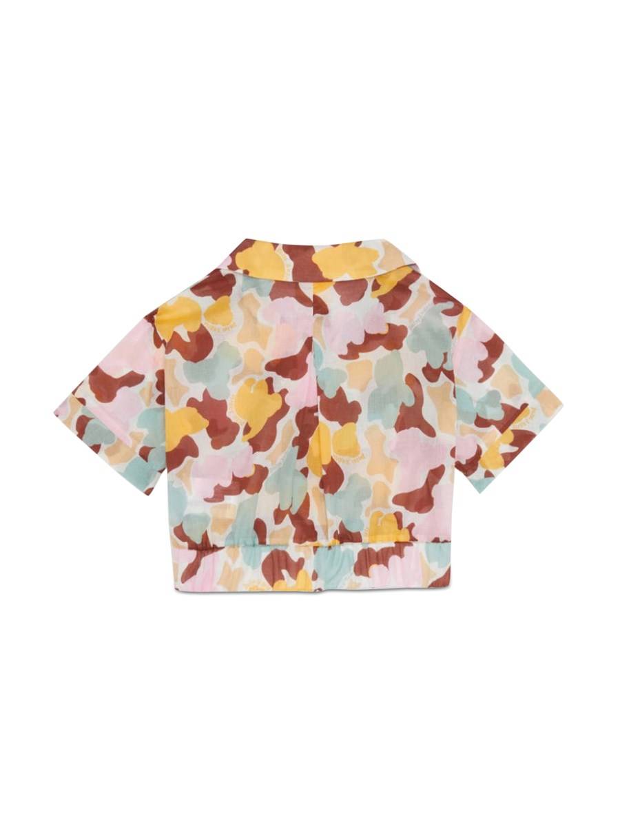PALM ANGELS CROPPED SHIRT AOP CAMU