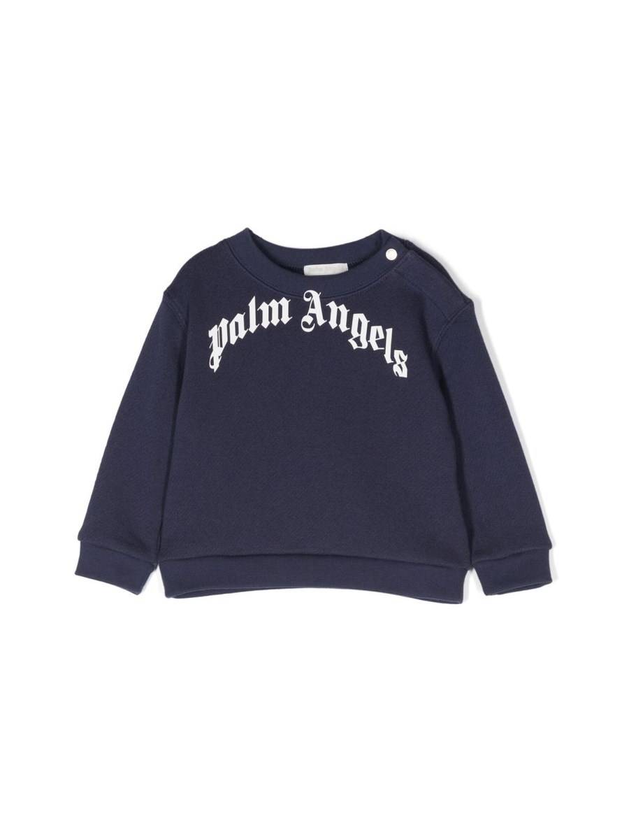 PALM ANGELS CURVED LOGO CREWNECK