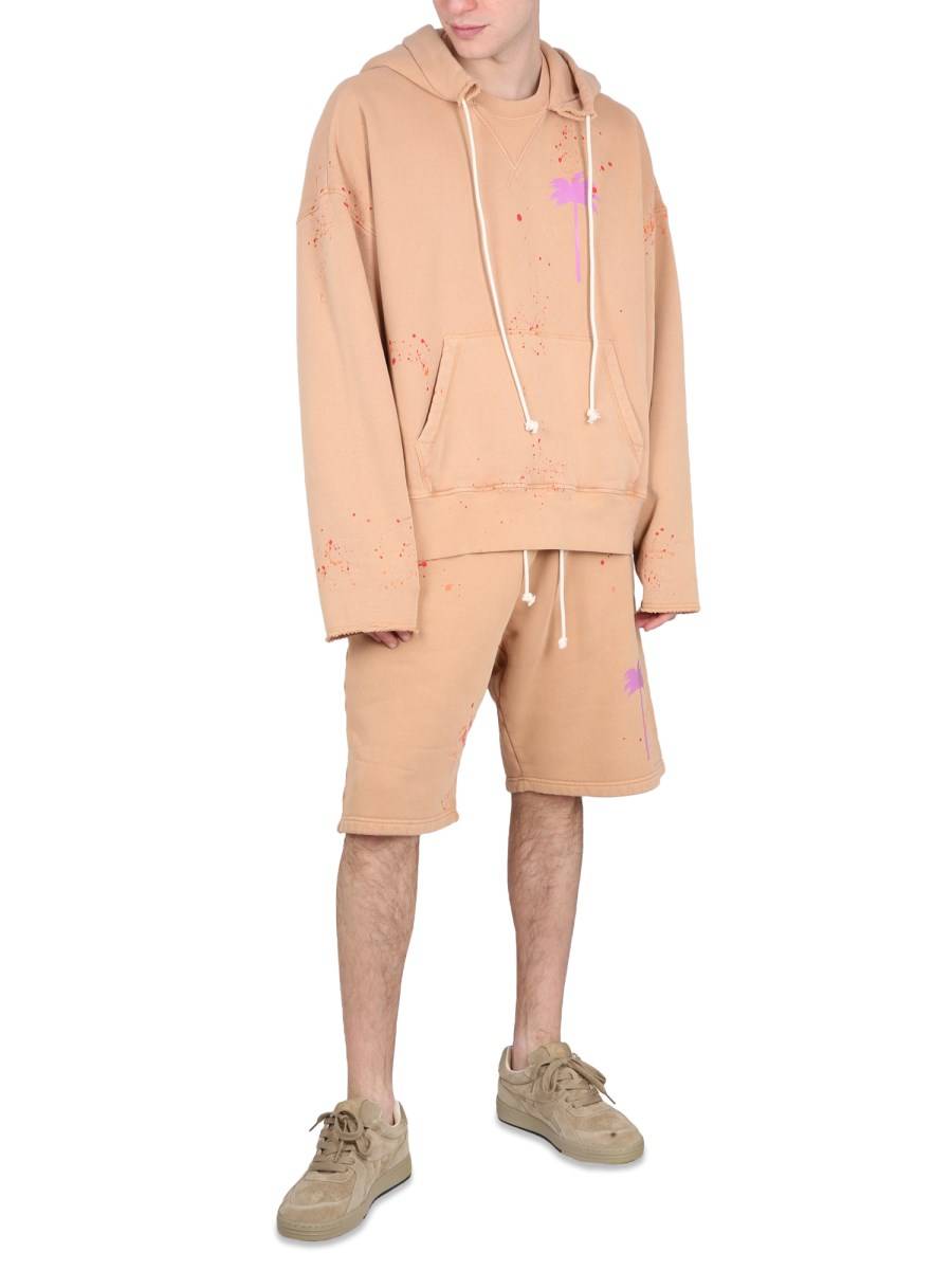 PALM ANGELS FELPA IN COTONE CON STAMPA LOGO