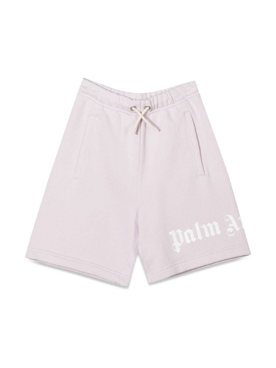 PALM ANGELS FLEECE GIRL SHORT LOGO