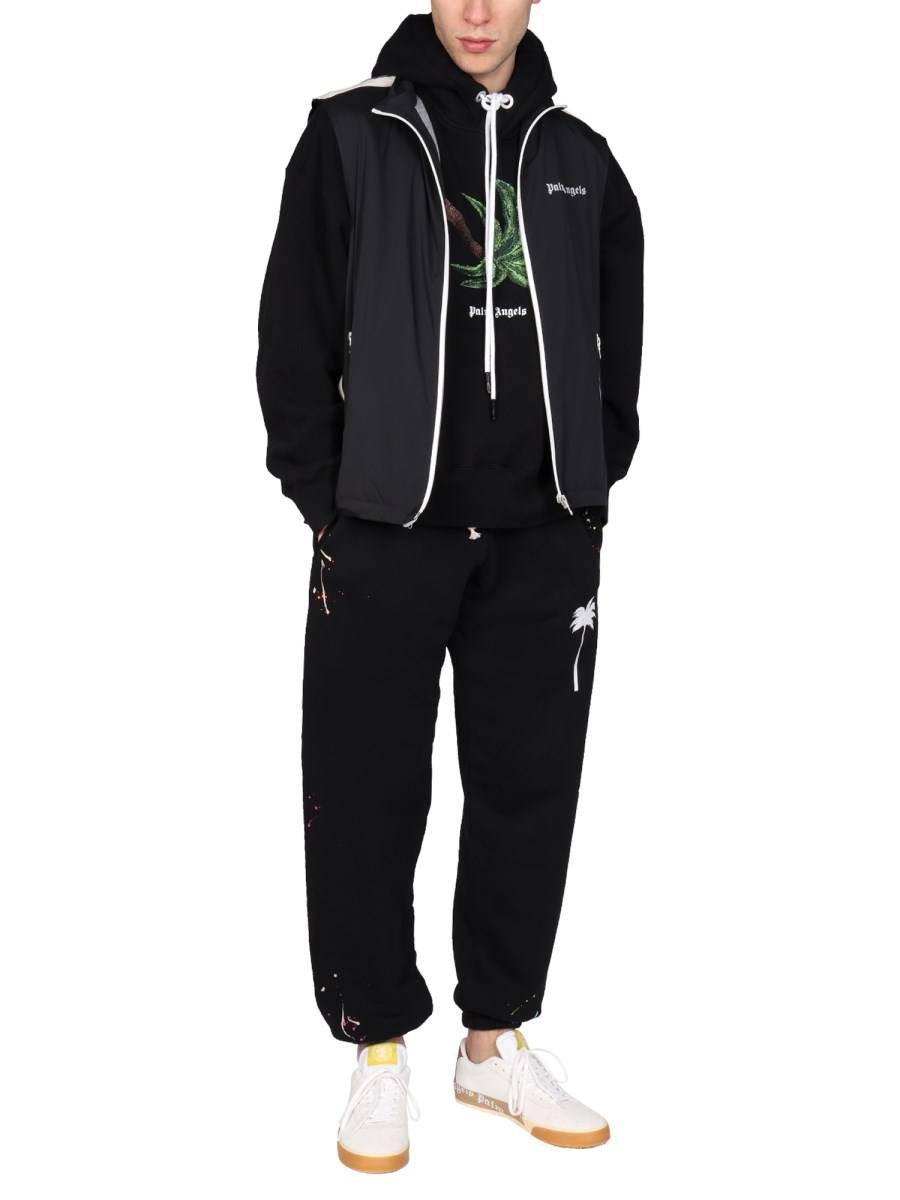 PALM ANGELS GILET IN NYLON CON STAMPA LOGO