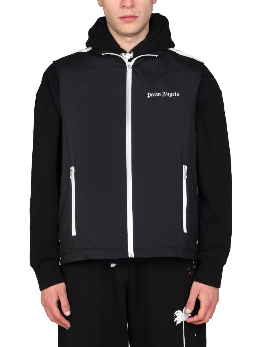 PALM ANGELS GILET IN NYLON CON STAMPA LOGO