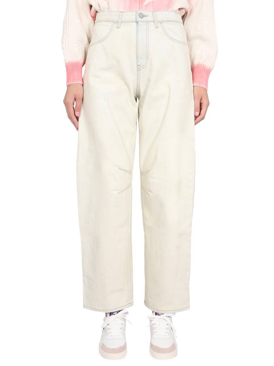 PALM ANGELS JEANS CARROT FIT IN DENIM DI COTONE