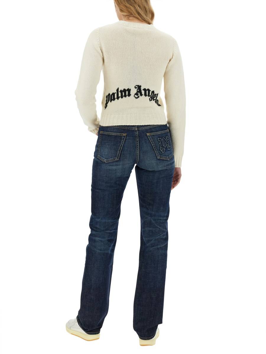 PALM ANGELS MAGLIA IN LANA CON INTARSIO LOGO