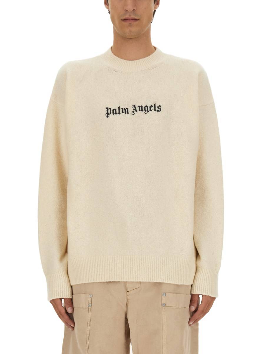PALM ANGELS MAGLIA IN LANA CON LOGO