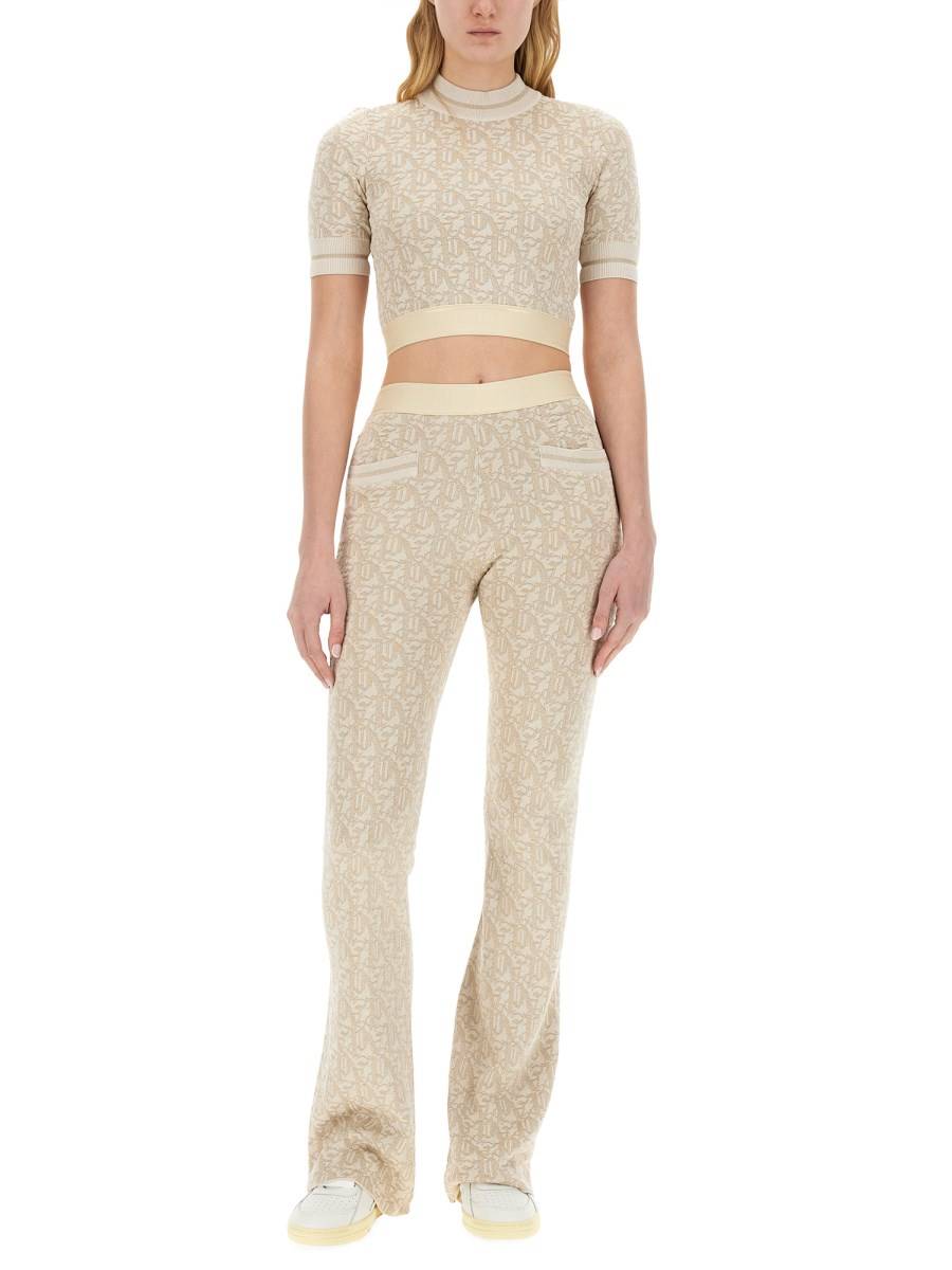 PALM ANGELS MAGLIA MONOGRAM IN VISCOSA