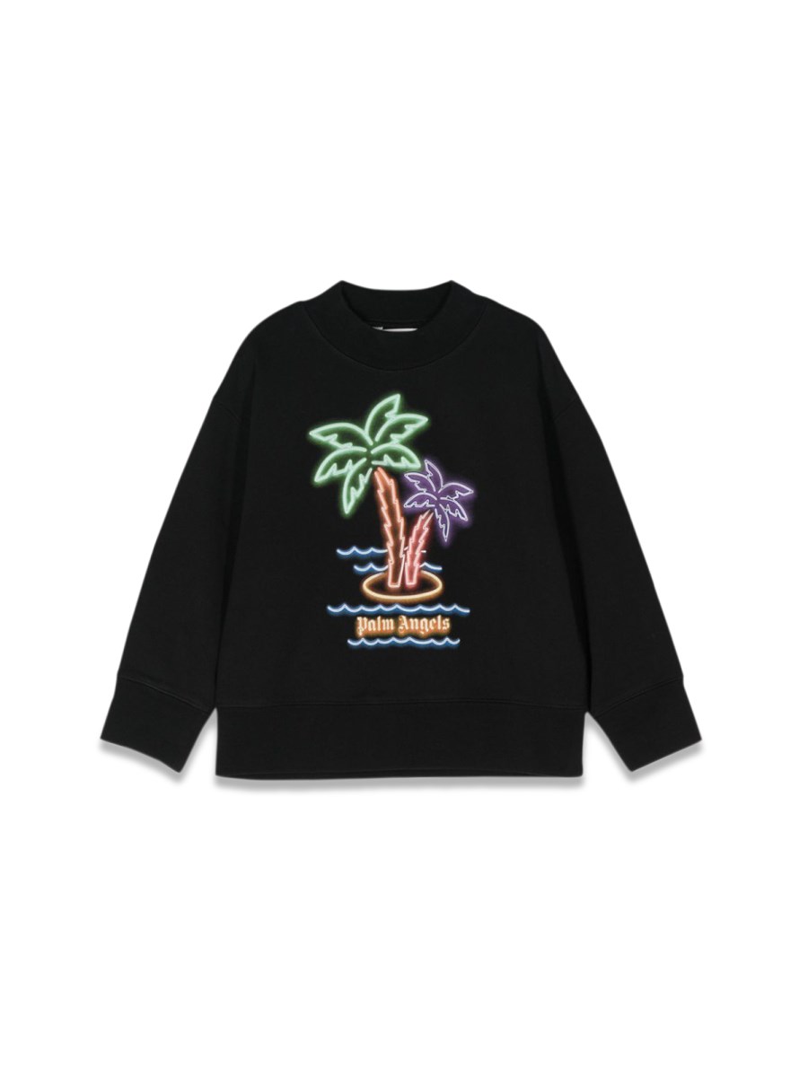 PALM ANGELS neon palms regular crew