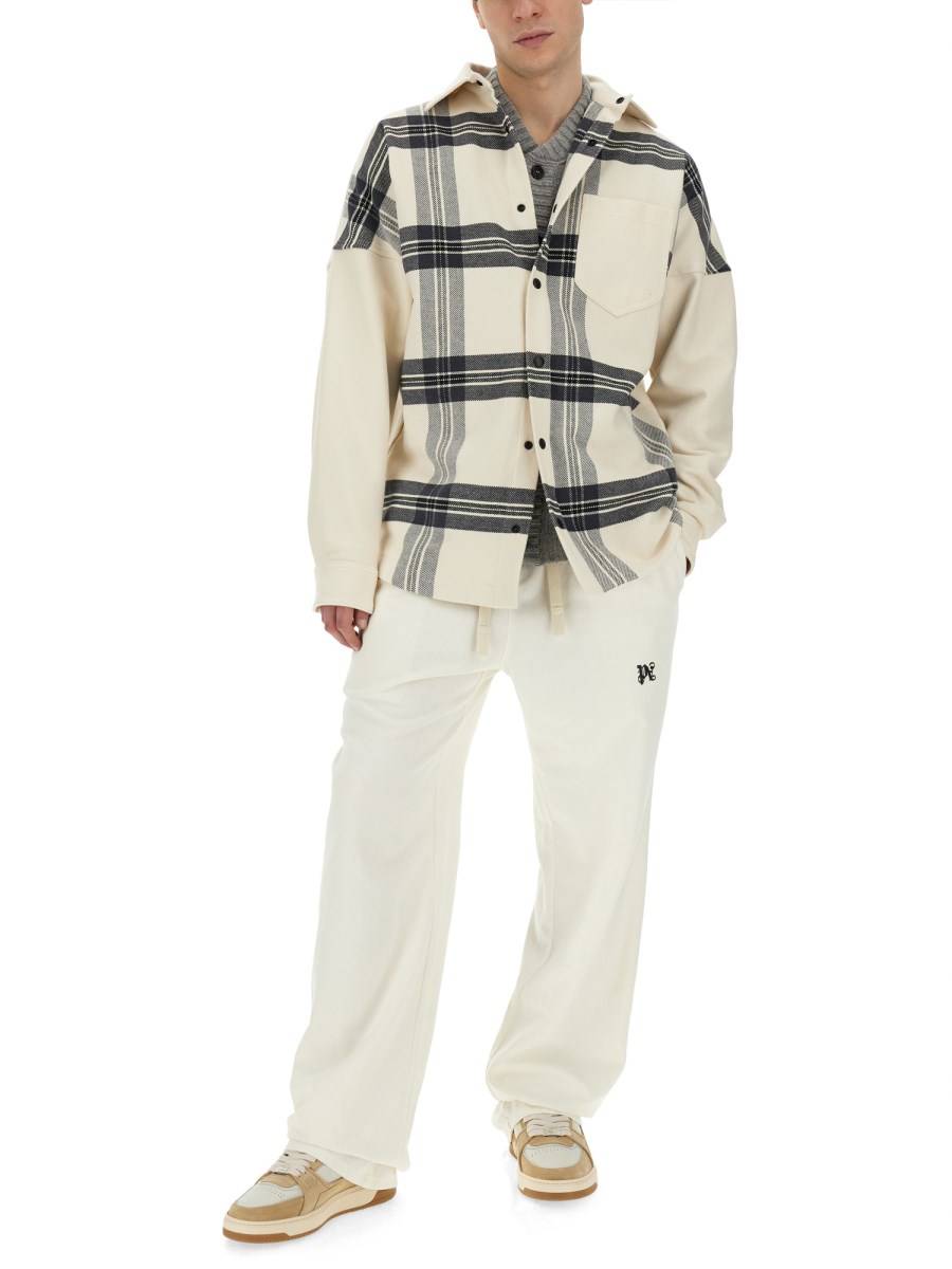 PALM ANGELS OVERSHIRT IN COTONE CHECK CON LOGO