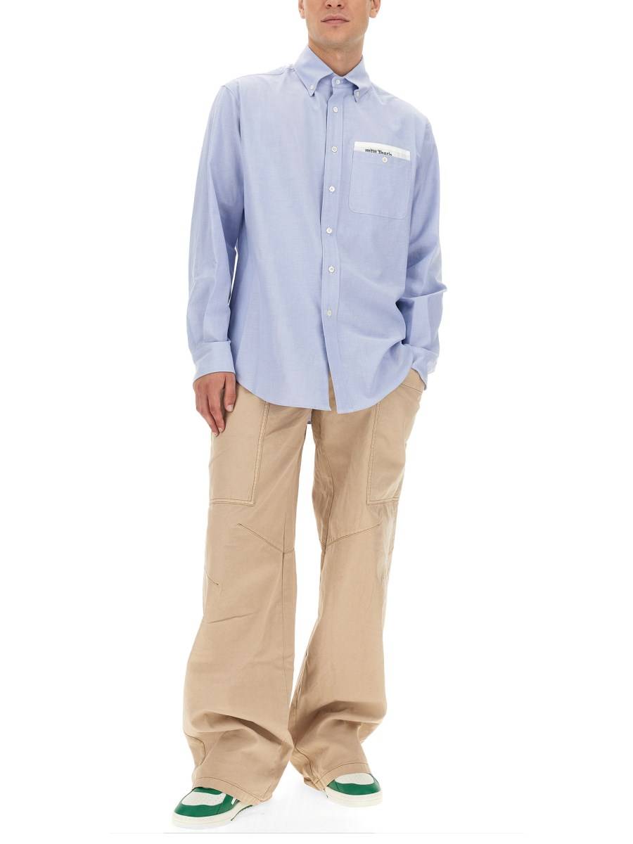 PALM ANGELS PANTALONI PARACHUTE CON MONOGRAM