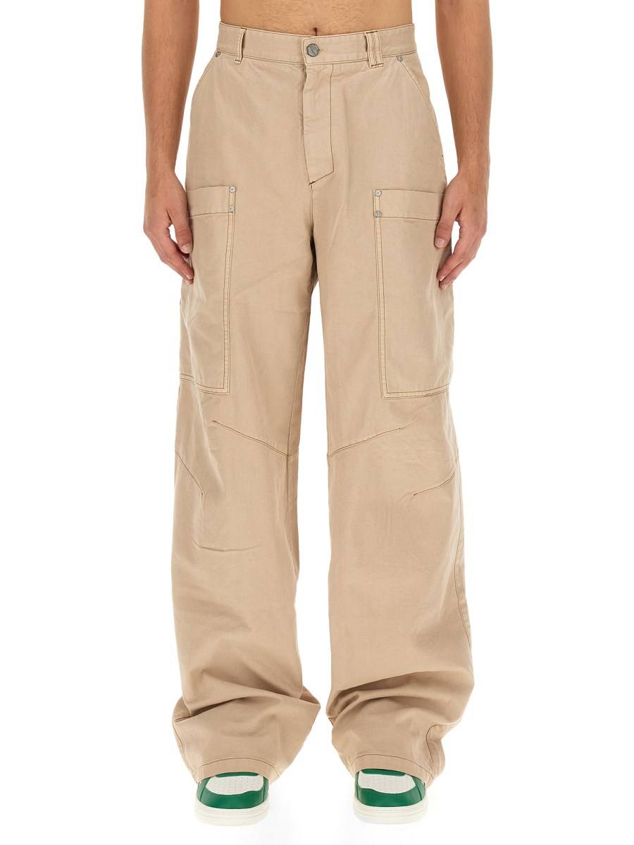 PALM ANGELS PANTALONI PARACHUTE CON MONOGRAM