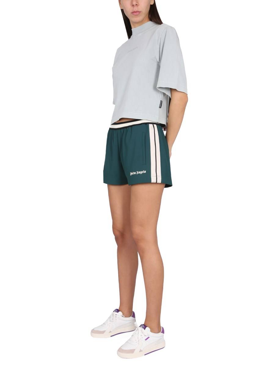 PALM ANGELS SHORT SPORTIVI CON BANDA LOGO