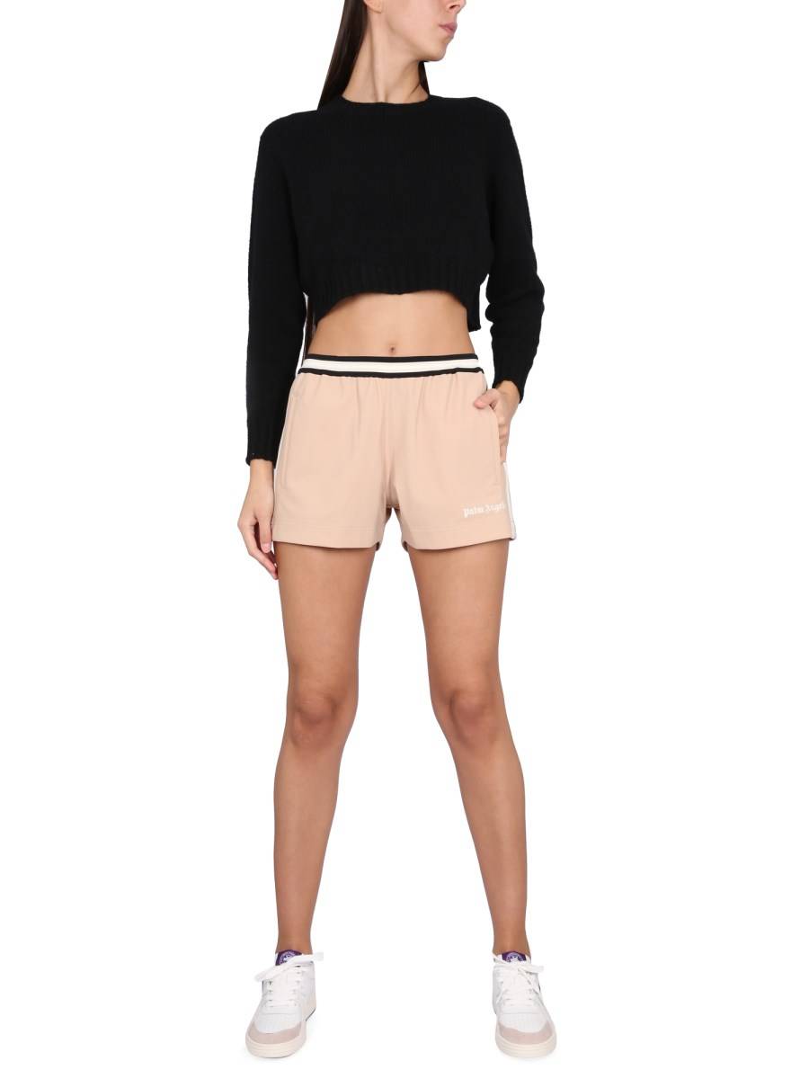 PALM ANGELS SHORT SPORTIVI CON BANDA LOGO