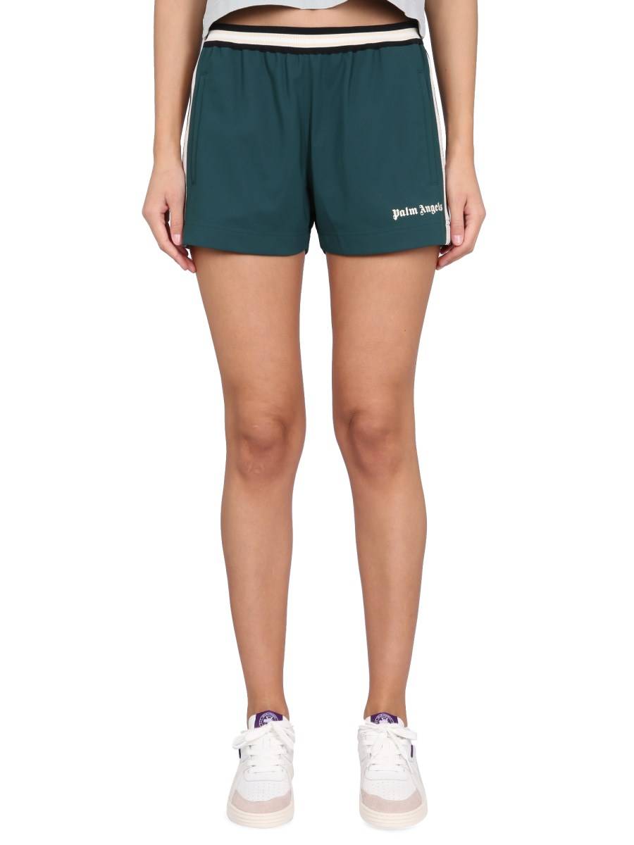 PALM ANGELS SHORT SPORTIVI CON BANDA LOGO