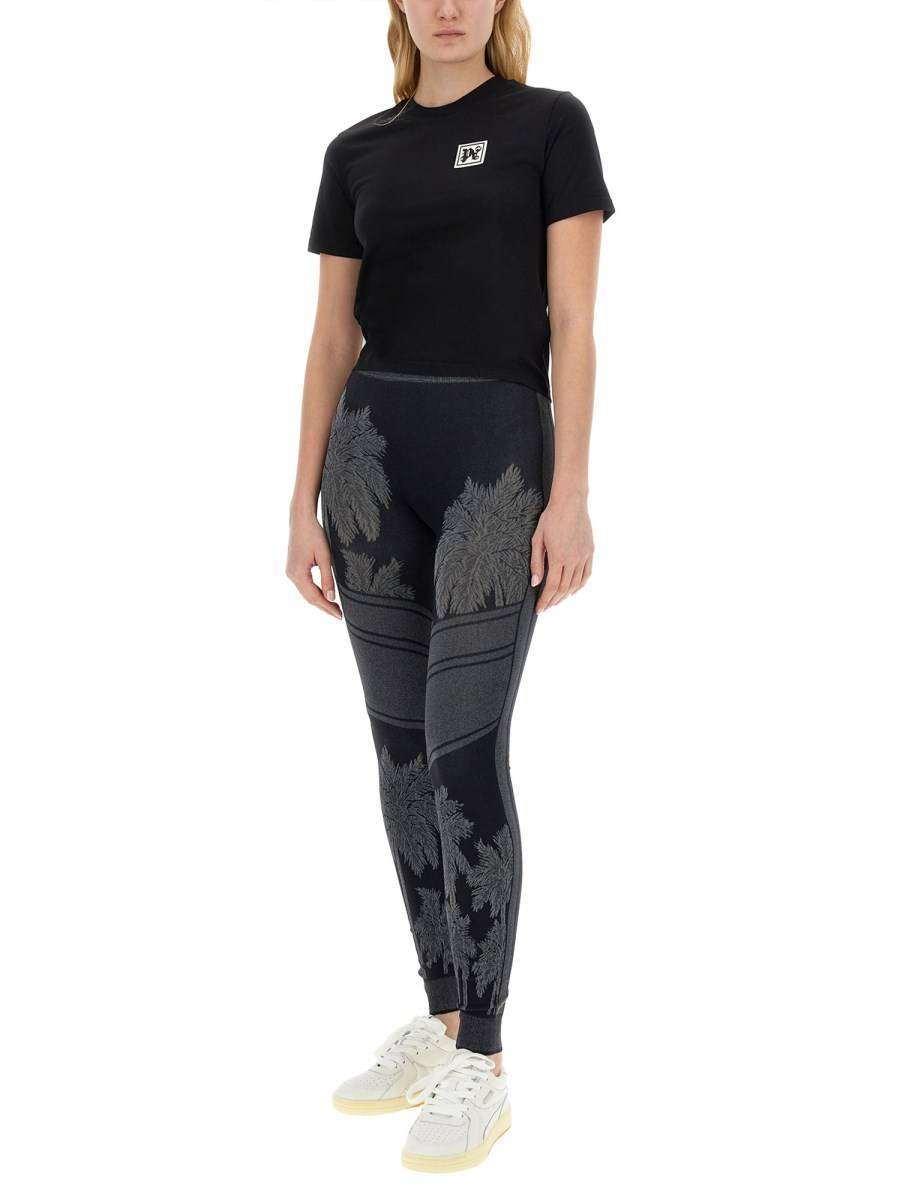 PALM ANGELS T-SHIRT ADERENTE PALM SCI CLUB