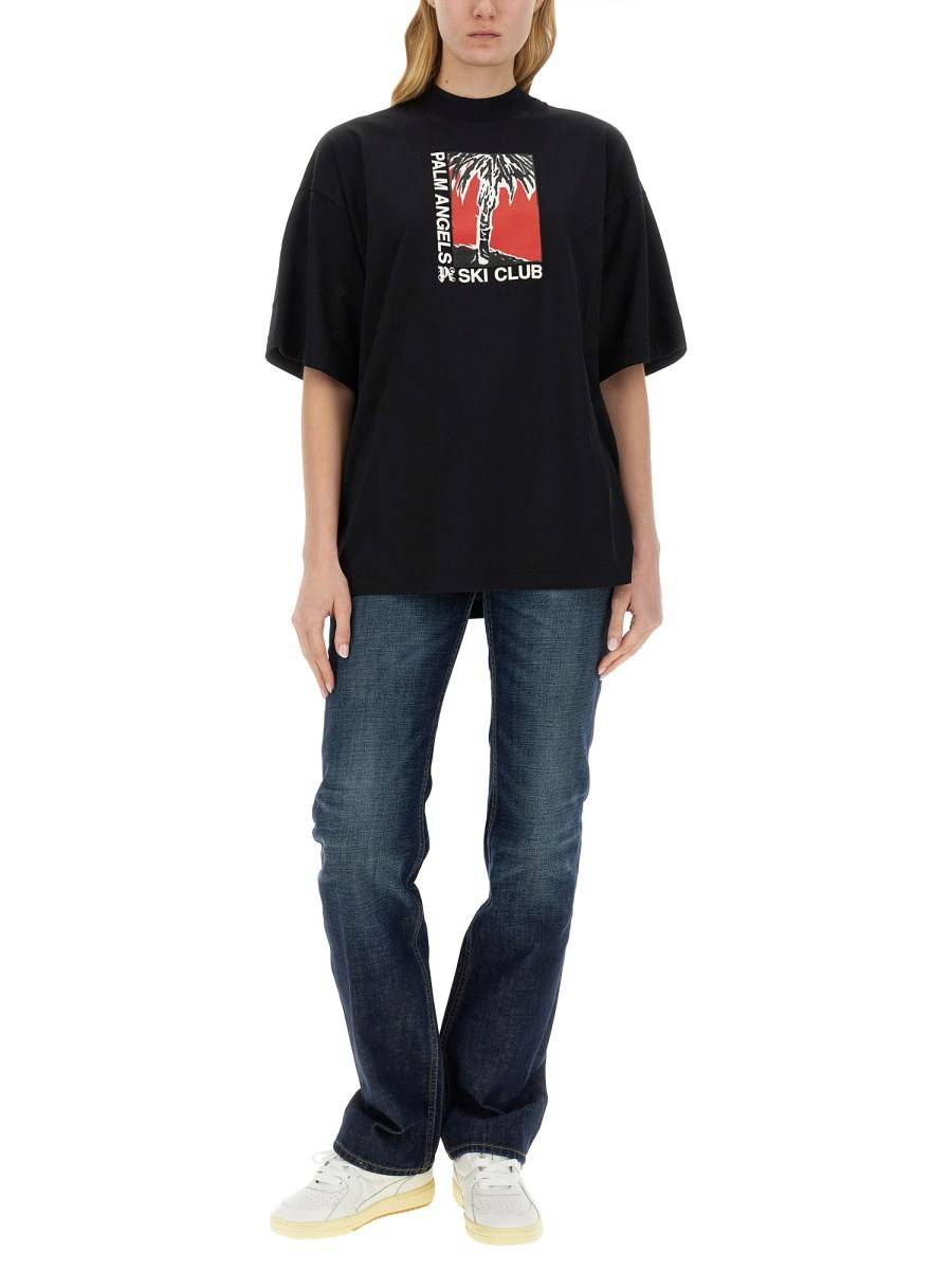 PALM ANGELS T-SHIRT FIT MORBIDO PALM SCI CLUB