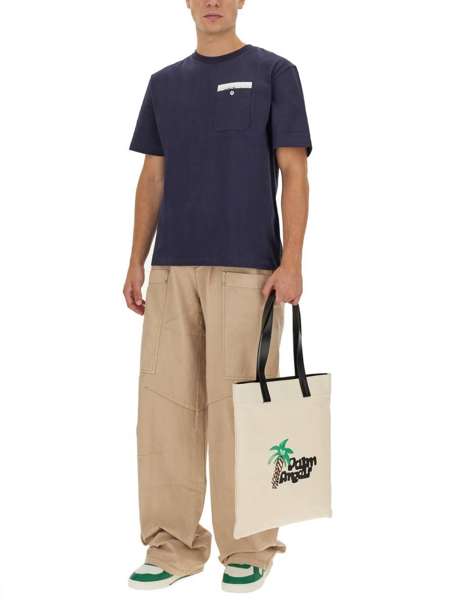 PALM ANGELS T-SHIRT IN JERSEY DI COTONE CON LOGO