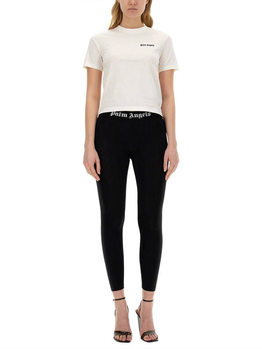 PALM ANGELS T-SHIRT IN JERSEY DI COTONE CON LOGO