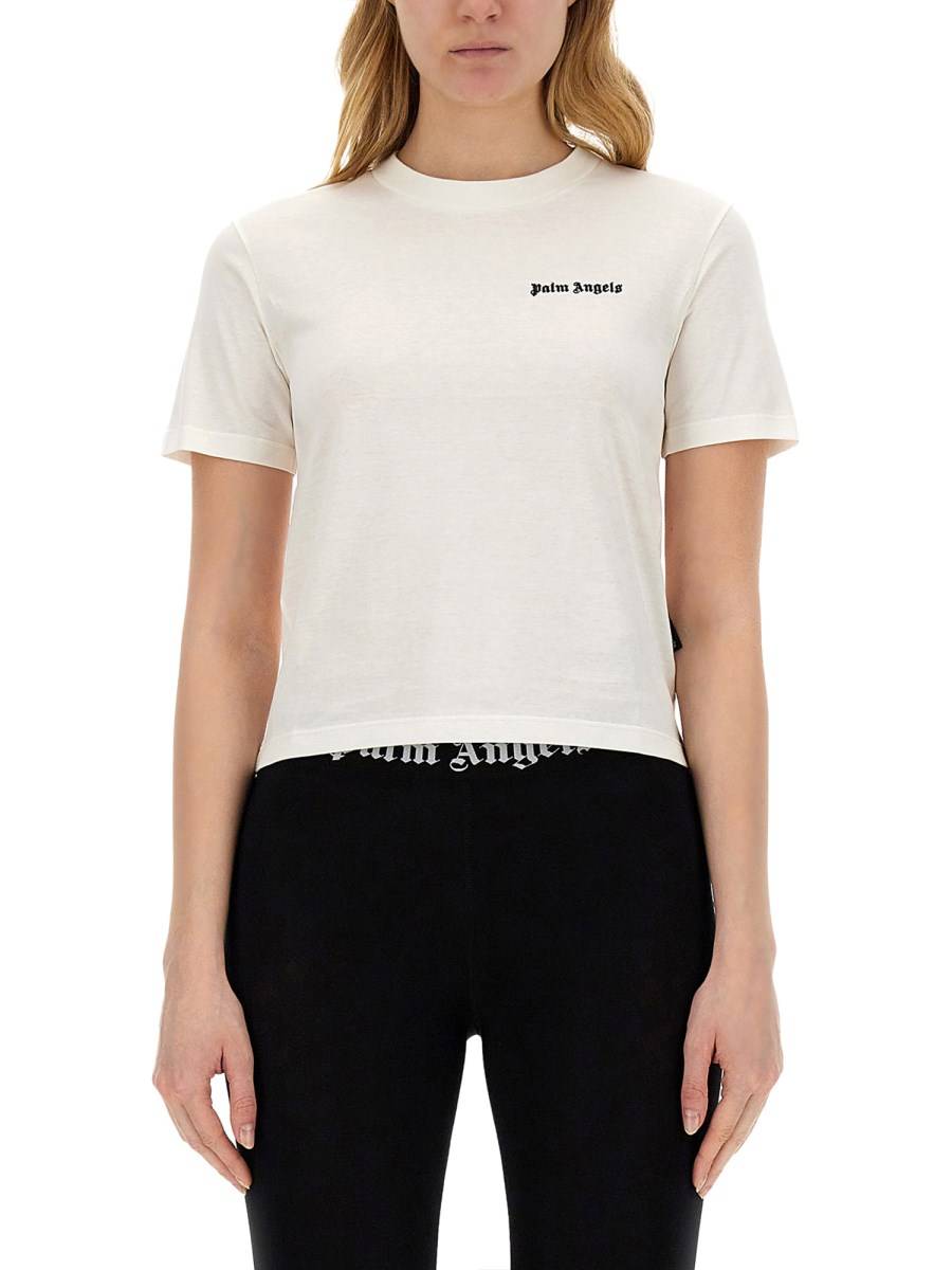 PALM ANGELS T-SHIRT IN JERSEY DI COTONE CON LOGO