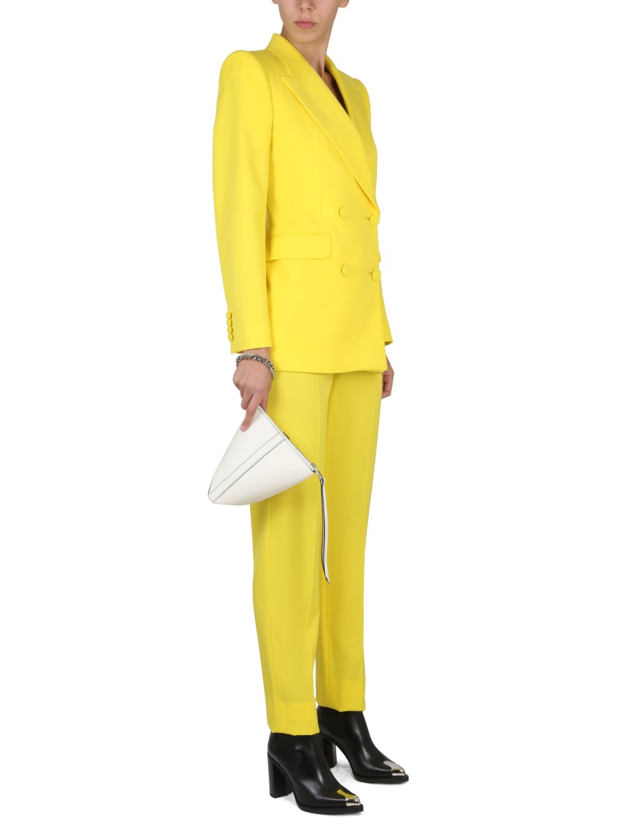 ALEXANDER McQUEEN PANTALONE A SIGARETTA IN GRAIN DE POUDRE