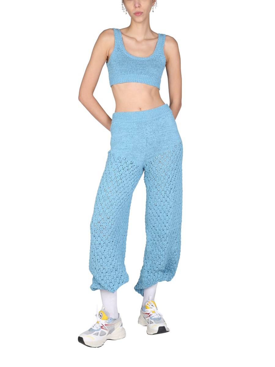 ROTATE BIRGER CHRISTENSEN PANTALONE "CALLA" TRAFORATA IN MISTO COTONE BIOLOGICO