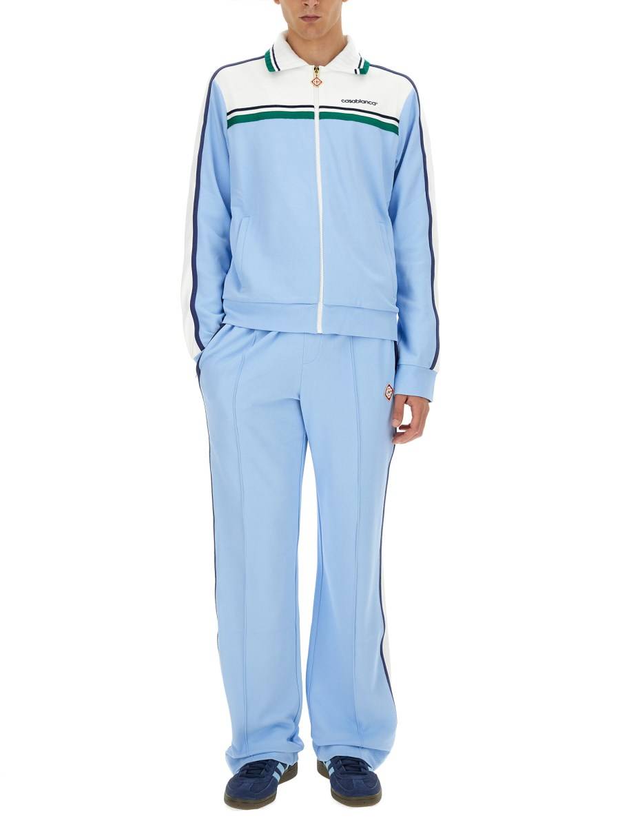 CASABLANCA PANTALONE CON BANDA LOGO IN TESSUTO TECNICO