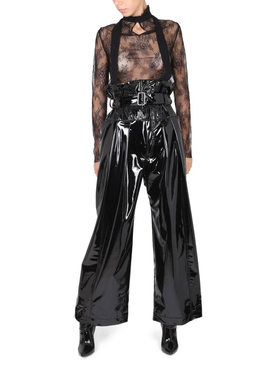 PHILOSOPHY DI LORENZO SERAFINI PANTALONE CON CINTURA IN VINILE